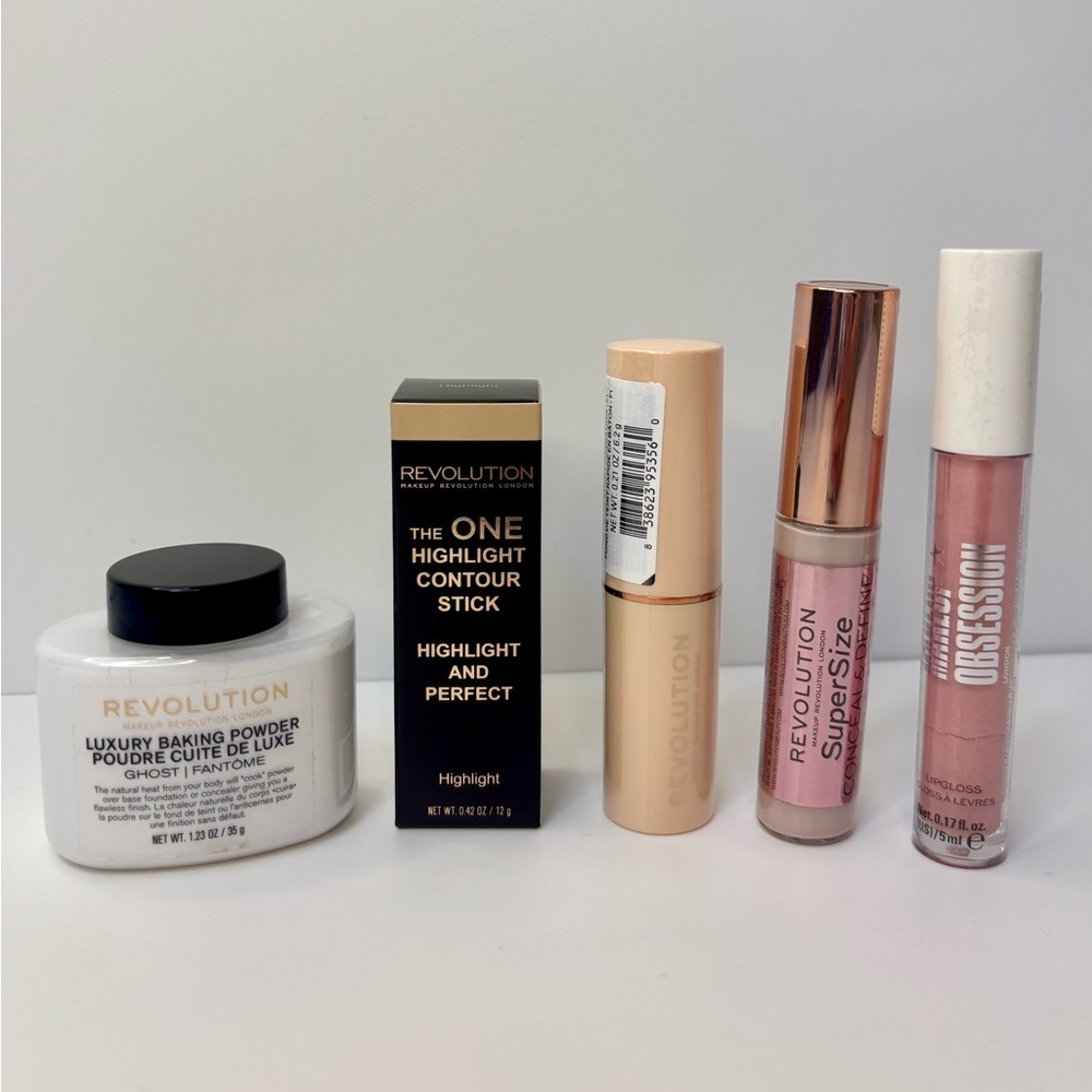 Revolution Makeup Bundle for Light Skin + Lip Gloss - All New, Sealed!
